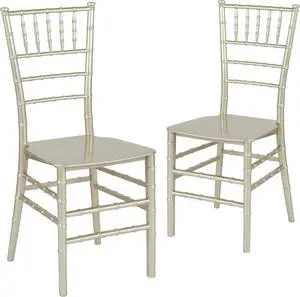 Flash Furniture 2 Pack HERCULES Series Champagne Resin Stacking Chiavari Chair Flash Furniture 2 Pack HERCULES Series Champagne Resin Stacking Chiavari Chair