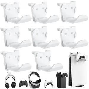 KUNSLUCK 8 Pack Controller Wall Mount for PS5, Xbox, Switch Controller, Wall Mount Stand for Controller&Headset, Adhesive/Screws Installation (White) KUNSLUCK 8 Pack Controller Wall Mount for PS5, Xbox, Switch Controller, Wall Mount Stand for Controller&Headset, Adhesive/Screws Installation (White)