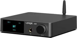 LOXJIE A30 Desktop Stereo HiFi Audio Power Amplifier & Headphone Amplifier, Infineon's MA12070 Chip Class D Amp, ES9023 DAC Chip, USB/Optical/Coaxial/RCA/Bluetooth 5.0 Input (with Remote Control) LOXJIE A30 Desktop Stereo HiFi Audio Power Amplifier & Headphone Amplifier, Infineon's MA12070 Chip Class D Amp, ES9023 DAC Chip, USB/Optical/Coaxial/RCA/Bluetooth 5.0 Input (with Remote Control)