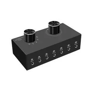 6-Way Audio Switcher, 3.5mm (1/8") Stereo Audio Switcher, Plug & Play Compatible with PC, Laptop, MP3, MP4, Headphone, Game System ect. (6 in-1 Out) 6-Way Audio Switcher, 3.5mm (1/8") Stereo Audio Switcher, Plug & Play Compatible with PC, Laptop, MP3, MP4, Headphone, Game System ect. (6 in-1 Out)