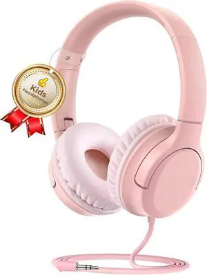 Kids Headphones, Wired On-Ear Foldable Headphones for Kids, 3.5MM Jack | Volume Limiter 94dB Kid Headphones for School Classes Travel, Lightweight Kids Headset Compatible PC iPad Tablet Kindle, Pink Kids Headphones, Wired On-Ear Foldable Headphones for Kids, 3.5MM Jack | Volume Limiter 94dB Kid Headphones for School Classes Travel, Lightweight Kids Headset Compatible PC iPad Tablet Kindle, Pink