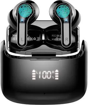 Ordtop Wireless Earbuds, 2026 Bluetooth 5.4 Headphones NEW Ear Buds Black | 40H Bass Stereo in-Ear Earphones ENC Noise Cancelling Earbuds with 4 ENC Mic, IP7 Waterproof Sport Headset for Android iOS Ordtop Wireless Earbuds, 2026 Bluetooth 5.4 Headphones NEW Ear Buds Black | 40H Bass Stereo in-Ear Earphones ENC Noise Cancelling Earbuds with 4 ENC Mic, IP7 Waterproof Sport Headset for Android iOS