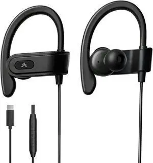 Avantree C171 - USB-C Wired Earbuds with Microphone & Volume Controls | Ear Hook Design for Running & Sports, Comfortable Fit Headphones for iPhone 15+, Samsung and Android USB-C Phones, Black Avantree C171 - USB-C Wired Earbuds with Microphone & Volume Controls | Ear Hook Design for Running & Sports, Comfortable Fit Headphones for iPhone 15+, Samsung and Android USB-C Phones, Black