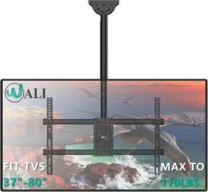 WALI Ceiling TV Mount for Most 37-80 inch LCD LED OLED 4K TVs, up to 110lbs WALI Ceiling TV Mount for Most 37-80 inch LCD LED OLED 4K TVs, up to 110lbs