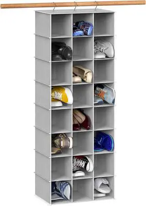 Simple Houseware 24 Section Shelves Hanging Shoes Organizer, Gray Simple Houseware 24 Section Shelves Hanging Shoes Organizer, Gray