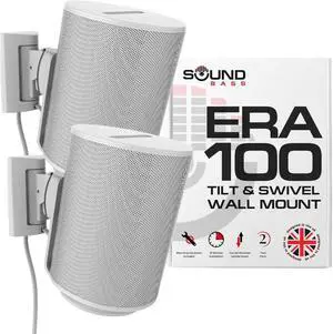 Sound Bass ERA100 Wall Mount Bracket, Tilt and Swivel, White, Twin (2pcs) Sound Bass ERA100 Wall Mount Bracket, Tilt and Swivel, White, Twin (2pcs)