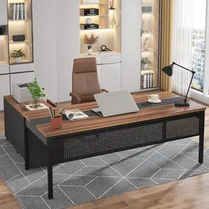 Tribesigns 71 Inch Executive Desk with Filing Cabinet, L Shaped Office Desk Tribesigns 71 Inch Executive Desk with Filing Cabinet, L Shaped Office Desk