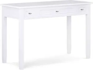 SIMPLIHOME Warm Shaker Desk - 48-Inch Wide Solid Wood Writing Desk in White, Transitional Home Office Computer Table for Workspace or Study with Flip-Down Keyboard Tray and 2 Drawers