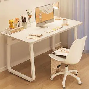 Modern Desk 39.4 Inch Computer Table Simple Style Office Writing Desk Industrial White