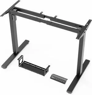 Standing Desk Frame with 330lbs Powerful Dual Motor, Electric Adjustable Height Computer Desk Legs, Sit Stand Up Desk Base with Memory Controller, for Home Office, Black,ED04NB (Frame Only)