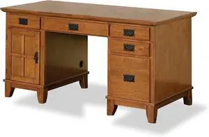 Homestyles Arts & Crafts Cottage Oak Pedestal Desk