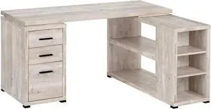 Monarch Specialties L-Shaped Corner Left or Right Facing Home & Office Computer Desk, 60"L, Taupe Reclaimed