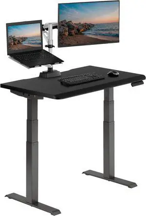 Vari ComfortEdge 40x26 Inch Adjustable Standing Desk  Small Electric Sit Stand VariDesk for Apartment, Bedroom, or Home Office + Beveled Edge, Tool-Free Assembly (Black)