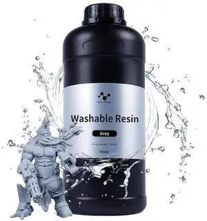 NOVA3D Water Washable 3D Printer Resin, High Toughness 3D Printing Photopolymer Resin, High Precision 405nm UV Fast Curing 3D Resin for LCD/DLP/SLA Resin 3D Printers, Low Odor(Gray, 1kg)
