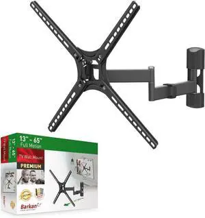 Barkan TV Wall Mount, 13-60 inch Full Motion Articulating - 4 Movement Flat/Curved Screen Bracket, Holds up to 55lbs, Patented Fits LED OLED LCD