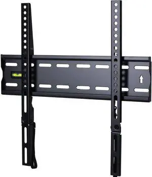 VideoSecu Ultra Slim TV Wall Mount for 27"-55" LCD LED Plasma TV, 110 lbs Weight Capacity, 1" Low Profile, VESA 100x100-400x400, Black, Fixed, Wall Mount
