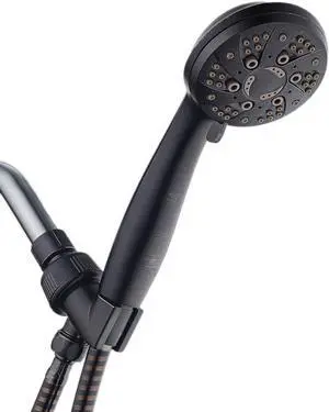 AquaDance High Pressure 6-Setting Hand Held Shower Head with Extra-Long 6 Foot Hose & Bracket Anti-Clog Nozzles - USA Standard Certified - Top U.S. Brand - OIL RUBBED BRONZE AquaDance High Pressure 6-Setting Hand Held Shower Head with Extra-Long 6 Foot Hose & Bracket Anti-Clog Nozzles - USA Standard Certified - Top U.S. Brand - OIL RUBBED BRONZE