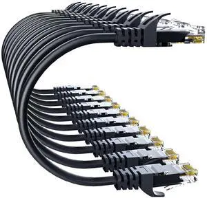 Cat 6 Ethernet Cable 10FT 10Pack, Cat6 Ethernet Patch Cable 10Gbps, High-Speed UTP Cat6 Network Cable Pure Copper, Cat 6 Cable for Home and Office Network, Black Cat 6 Ethernet Cable 10FT 10Pack, Cat6 Ethernet Patch Cable 10Gbps, High-Speed UTP Cat6 Network Cable Pure Copper, Cat 6 Cable for Home and Office Network, Black