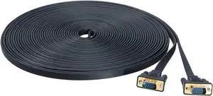 DTech Flat Thin Extra Long VGA Cable 100 ft 15 Pin Male to Male Computer Monitor Cord HD15 Connector 1080p High Resolution (31 Meter, Black)