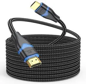 HDMI Cable 25 FT 8K Long HDMI Cable 25 Foot 4K Ultra High Speed HDMI 2.1 Braided Cord 8K@60Hz 4K@120Hz eARC HDCP2.3 HDR10 for HDTV Projector Monitor Home Theater Gaming RTX