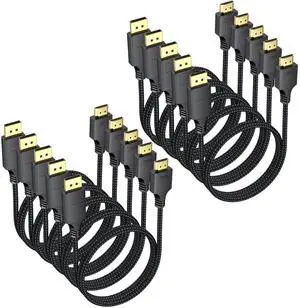 Display Port to HDMI Cable 3ft 10 Pack, DisplayPort to HDMI1.4 [4K@30Hz 1080P@120Hz], DP (Source) to HDMI (Display) Cord for Monitor TV PC Computer Graphics Card Projector KVM and More
