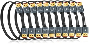 Thsucords Ultra Thin 8K 4K HDMI Cables 1M 10 Pack, Slim & Flexible Soft High Speed HDMI 2.1 Lead Support 4K@120Hz 8K@60Hz 48Gbps Compatible with Roku TV/HDTV/PS5/Blu-ray Thsucords Ultra Thin 8K 4K HDMI Cables 1M 10 Pack, Slim & Flexible Soft High Speed HDMI 2.1 Lead Support 4K@120Hz 8K@60Hz 48Gbps Compatible with Roku TV/HDTV/PS5/Blu-ray