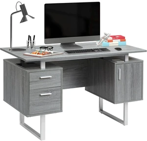 Techni Mobili Office Desk with Storage Drawers and Cabinet 51.25 W - Modern Office Desk with Large Floating Desktop Surface Techni Mobili Office Desk with Storage Drawers and Cabinet 51.25 W - Modern Office Desk with Large Floating Desktop Surface