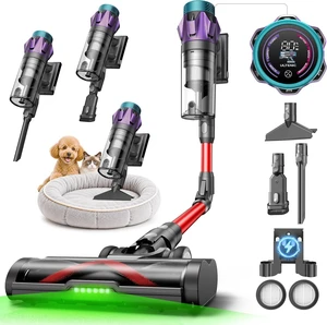 Ultenic Cordless Vacuum Cleaner, 55KPA/650W/80Mins, Cordless Stick Vacuum with 180°Bendable Wand, Touch Screen, Anti-Tangle Brush, Self-Standing, Vacuum Cleaners for Home/Floor/Pet Hair/Carpets Ultenic Cordless Vacuum Cleaner, 55KPA/650W/80Mins, Cordless Stick Vacuum with 180°Bendable Wand, Touch Screen, Anti-Tangle Brush, Self-Standing, Vacuum Cleaners for Home/Floor/Pet Hair/Carpets