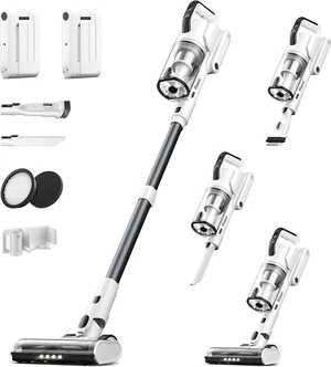 Klarpul Cordless Vacuum Cleaner, 2 Batteries 140 Mins Runtime 600W 50Kpa Stick Vacuum Cordless, Self-Standing Vacuum Cleaners for Home with 2.5H Fast Charging, for Floor/Carpet/Pet Hair, White Klarpul Cordless Vacuum Cleaner, 2 Batteries 140 Mins Runtime 600W 50Kpa Stick Vacuum Cordless, Self-Standing Vacuum Cleaners for Home with 2.5H Fast Charging, for Floor/Carpet/Pet Hair, White