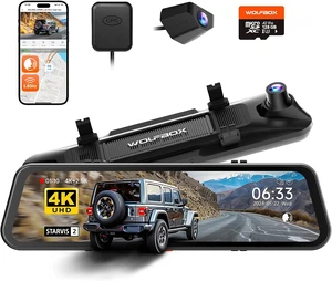 WOLFBOX G900 PRO Mirror Dash Cam with 8MP STARVIS IMX678,Front 4K Rear 2.5K WOLFBOX G900 PRO Mirror Dash Cam with 8MP STARVIS IMX678,Front 4K Rear 2.5K