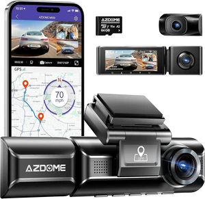 AZDOME M550 3CH Dash Cam 4K - 3.19" Screen IR Night Vision - 24H Parking Mode - 3-Channel Dash Cam - Interior IR Camera - Built-in GPS & WiFi - Three-Mode Parking Monitor AZDOME M550 3CH Dash Cam 4K - 3.19" Screen IR Night Vision - 24H Parking Mode - 3-Channel Dash Cam - Interior IR Camera - Built-in GPS & WiFi - Three-Mode Parking Monitor