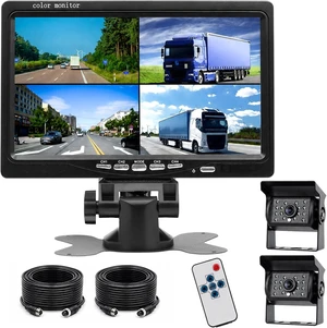 Camecho Vehicle Backup Camera 4 Split Monitor Front View Rear View Camera Auto 18 IR Night Vision Waterproof Aviation 4 Pins Connector LCD Monitor for Trucks RV Trailer Bus Camecho Vehicle Backup Camera 4 Split Monitor Front View Rear View Camera Auto 18 IR Night Vision Waterproof Aviation 4 Pins Connector LCD Monitor for Trucks RV Trailer Bus