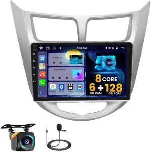 8Core 6+128G Android 15 Car Stereo for 2010-2016 Hyundai Accent Verna Solaris Wireless Carplay Android Auto DSP, 9 Inch Touch Screen Radio 59UI 32EQ DSP BT 5.0 GPS 5G WiFi+AHD Backup Camera 8Core 6+128G Android 15 Car Stereo for 2010-2016 Hyundai Accent Verna Solaris Wireless Carplay Android Auto DSP, 9 Inch Touch Screen Radio 59UI 32EQ DSP BT 5.0 GPS 5G WiFi+AHD Backup Camera