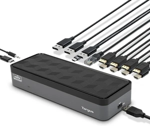 Targus USB-C Universal Quad 4K (QV4K) Docking Station with 100W Power Delivery, Black (DOCK570USZ) Targus USB-C Universal Quad 4K (QV4K) Docking Station with 100W Power Delivery, Black (DOCK570USZ)