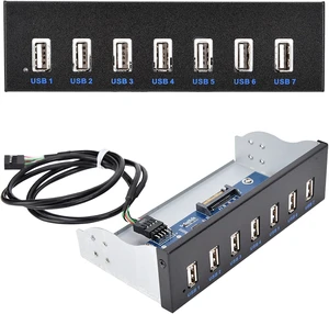 USB 2.0 HUB 5.25 Inch Internal Front Metal Panel 5.25 Inch 7 Port USB Hub Drive Panel 9PIN to 6 Port USB2.0 Panel Fit for 5.25 Inch Computer Case Scanner Typewriter USB 2.0 HUB 5.25 Inch Internal Front Metal Panel 5.25 Inch 7 Port USB Hub Drive Panel 9PIN to 6 Port USB2.0 Panel Fit for 5.25 Inch Computer Case Scanner Typewriter