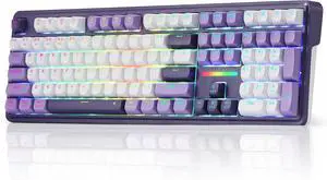 K745 PRO Wireless Gasket RGB Gaming Keyboard, 108 Keys Mechanical Keyboard w/Extra 4 Hotkeys, Hot-Swap Socket, 5-Layer Noise Dampening, See-Through Round PBT Keycaps, Mint Mambo Switch K745 PRO Wireless Gasket RGB Gaming Keyboard, 108 Keys Mechanical Keyboard w/Extra 4 Hotkeys, Hot-Swap Socket, 5-Layer Noise Dampening, See-Through Round PBT Keycaps, Mint Mambo Switch