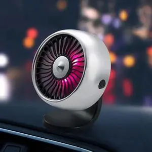 Auto USB Car Fan, Car Air Vent USB Fan, Colorful Vehicle Fan for SUV, Multifunctional Desk Fan, Portable Personal Fan, 3 Speed Adjustable, Car Gadgets for Summer,White