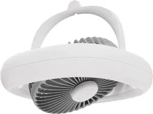 4000mAh USB Rechargeable Remote Control Oscillating Fan 4 Gears Desk Ceiling Fan with LED Camping Lamp