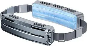 Multifunctional Outdoor Portable Fan Hanging Waist Fan USB Rechargeable Air Cooler Fan for Hiking Climbing Gray