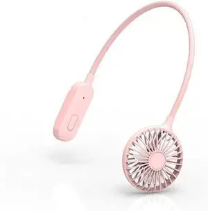 Lazy Hands Free Fan Wearable Sports Fan Neck Fan Cooling Portable Personal Fan Necklace USB Charged Mini Neckband Fan 2 Speed for Travel Running Home Use Low Noise Design (Color : White)