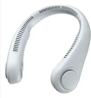 A portable fan blade neck Mini USB rechargeable silent motion for outdoor ventilation fan portable fan cooling neck fan Grey