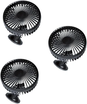 KALLORY 3pcs Usb Car Fan Portable Adjustable Fan Low Noise Rotating Function Usb Charging for Cooling Vehicles Black KALLORY 3pcs Usb Car Fan Portable Adjustable Fan Low Noise Rotating Function Usb Charging for Cooling Vehicles Black