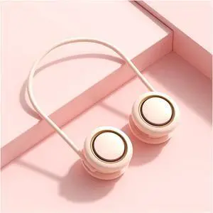 Portable Neck Fan, Hangs-Free Personal Mini USB Neckband Rechargeable 360° Cooling 3 Speeds Wearable Necklace for Home Outdoor Sports Indoor Office,Pink (Pink)