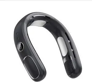 New Semiconductor Cooling Neck Fan, Usb Rechargeable, Portable Lazy Outdoor Neck Fan (1, black)