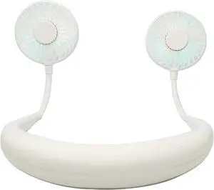 Portable Neck Fan, Wearable Sports Neck Personal Fan Handsfree USB Fan Rechargeable, Necklace Fan with Dual Wind Head 3 Speeds for Traveling Sport Outdoor Camping Office Low Noise Design