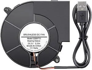 Centrifugal Blower,Blower Fan, DC 5V 97x94x33mm 9733 Sleeve Bearing USB Blower Silent Cooling Fan for Outdoor BBQ Mobile Stove Centrifugal Turbo Blower Powerful and Energy efficient