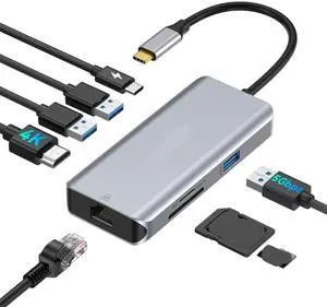 USB C Hub Adapter With 4K HDMI 3 USB 3. 0 Ports RJ45 Ethernet SD SD Card Reader PD3. 0 Compatible With Pro Air And Other Type C Laptops(8 IN 1 4K30HZ) USB C Hub Adapter With 4K HDMI 3 USB 3. 0 Ports RJ45 Ethernet SD SD Card Reader PD3. 0 Compatible With Pro Air And Other Type C Laptops(8 IN 1 4K30HZ)