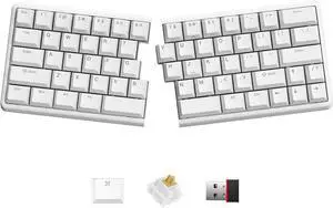 Wireless Ergonomic Split Mechanical Keyboard - Tactile, Hot-Swappable, Compact 60% Layout, Programmable for Mac & Windows, PBT Keycaps(Standard Version)