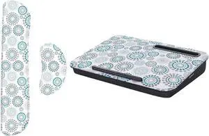 Gorilla Grip Silky Gel Memory Foam Wrist Rest for Computer Keyboard and Laptop Lap Desk with Phone Holder, Wrist Rest 2 Piece, Lap Desk Size 16.5"x11.8", Both Color Spiral, 2 Item Bundle