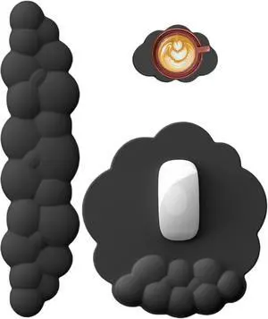 Cloud Keyboard and Mouse Wrist Rest Pad for Computer Arm Pain Relief- Ergonomic Wrist Support Mousepad with Non-Slip PU Base for Office, Gaming, and Home Use Anti-Fatigue